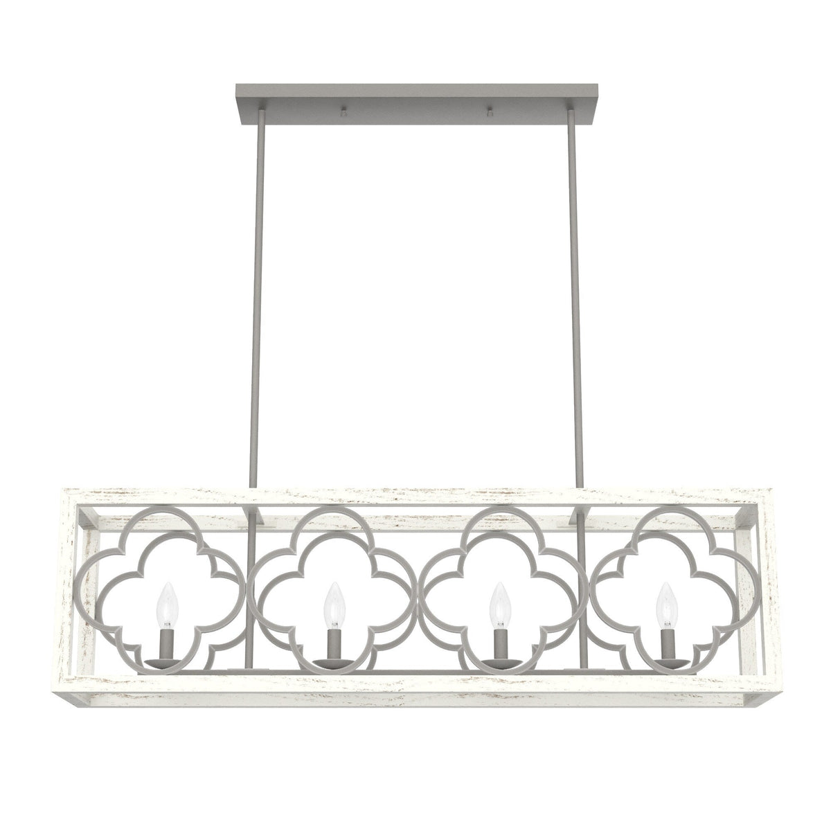 Hunter Gablecrest 4-Light Burnished Off-white Rustic Led Chandelier