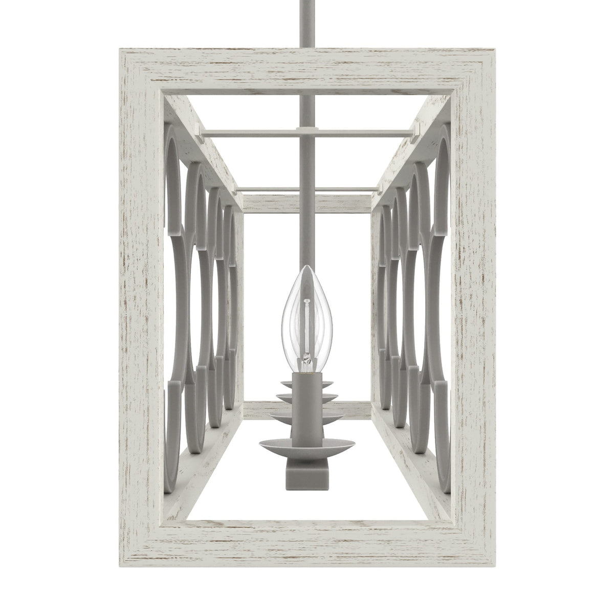 Hunter Gablecrest 4-Light Burnished Off-white Rustic Led Chandelier
