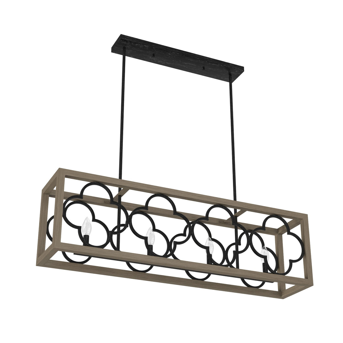 Hunter Gablecrest 4-Light Matte Black Transitional Led Chandelier