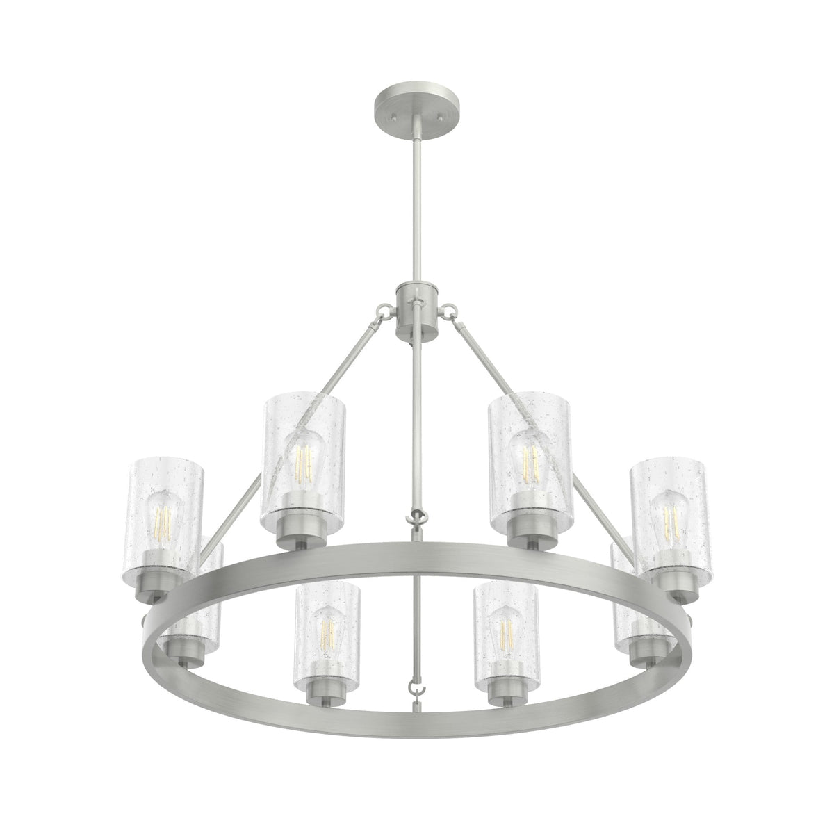 Hunter Hartland 8-Light Brushed Nickel Farmhouse Led Chandelier
