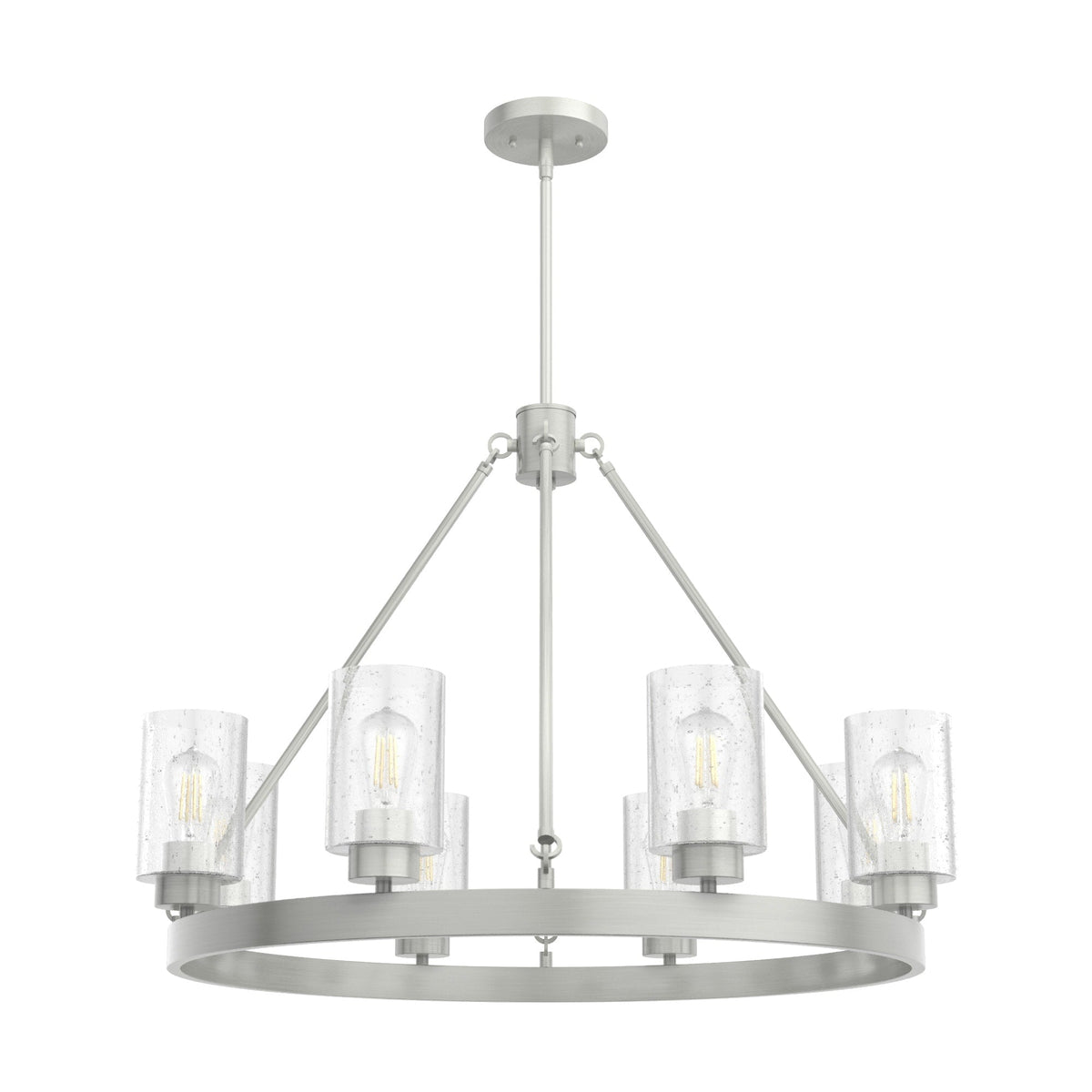 Hunter Hartland 8-Light Brushed Nickel Farmhouse Led Chandelier