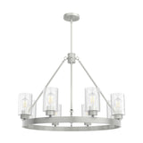 Hunter Hartland 8-Light Brushed Nickel Farmhouse Led Chandelier