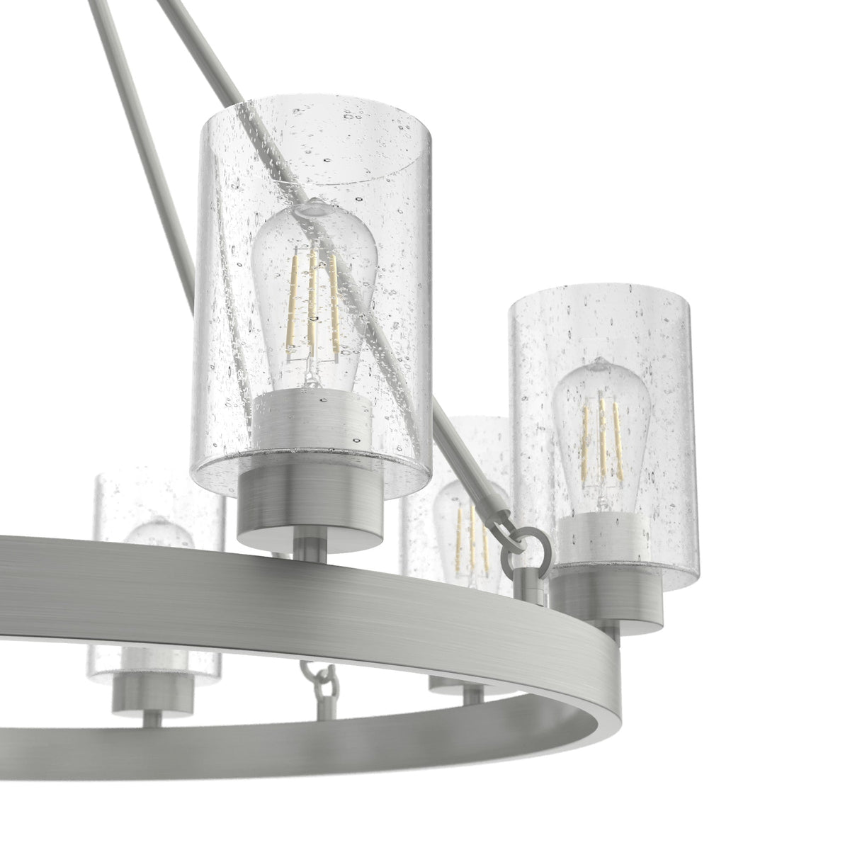 Hunter Hartland 8-Light Brushed Nickel Farmhouse Led Chandelier
