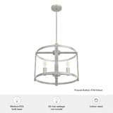 Hunter Astwood 4-Light Brushed Nickel Transitional Led Cage Chandelier