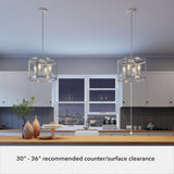 Hunter Astwood 4-Light Brushed Nickel Transitional Led Cage Chandelier
