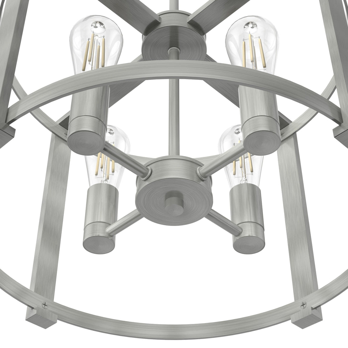 Hunter Astwood 4-Light Brushed Nickel Transitional Led Cage Chandelier