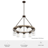 Hunter Devon Park 9-Light Matte Copper Farmhouse Led Crystal Chandelier