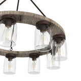 Hunter Devon Park 9-Light Matte Copper Farmhouse Led Crystal Chandelier