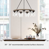 Hunter Devon Park 9-Light Matte Copper Farmhouse Led Crystal Chandelier