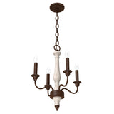 Hunter Teren 4-Light Matte White Traditional Led Bare Bulb Chandelier