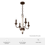 Hunter Teren 4-Light Matte White Traditional Led Bare Bulb Chandelier