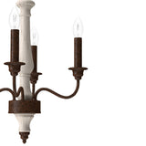 Hunter Teren 4-Light Matte White Traditional Led Bare Bulb Chandelier