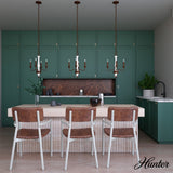 Hunter Teren 4-Light Matte White Traditional Led Bare Bulb Chandelier