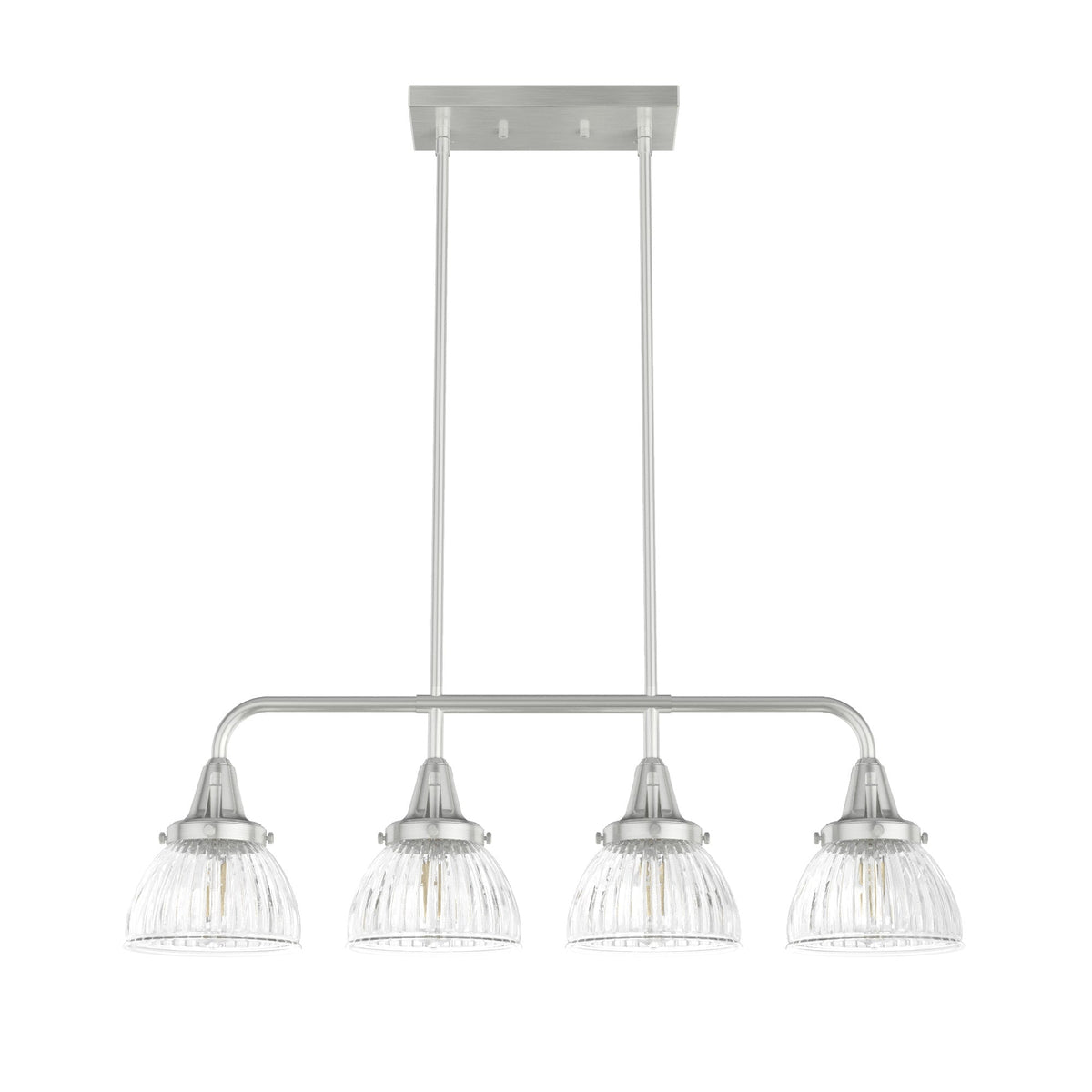 Hunter Cypress Grove 4-Light Brushed Nickel Transitional Led Crystal Chandelier