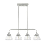 Hunter Cypress Grove 4-Light Brushed Nickel Transitional Led Crystal Chandelier