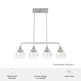 Hunter Cypress Grove 4-Light Brushed Nickel Transitional Led Crystal Chandelier