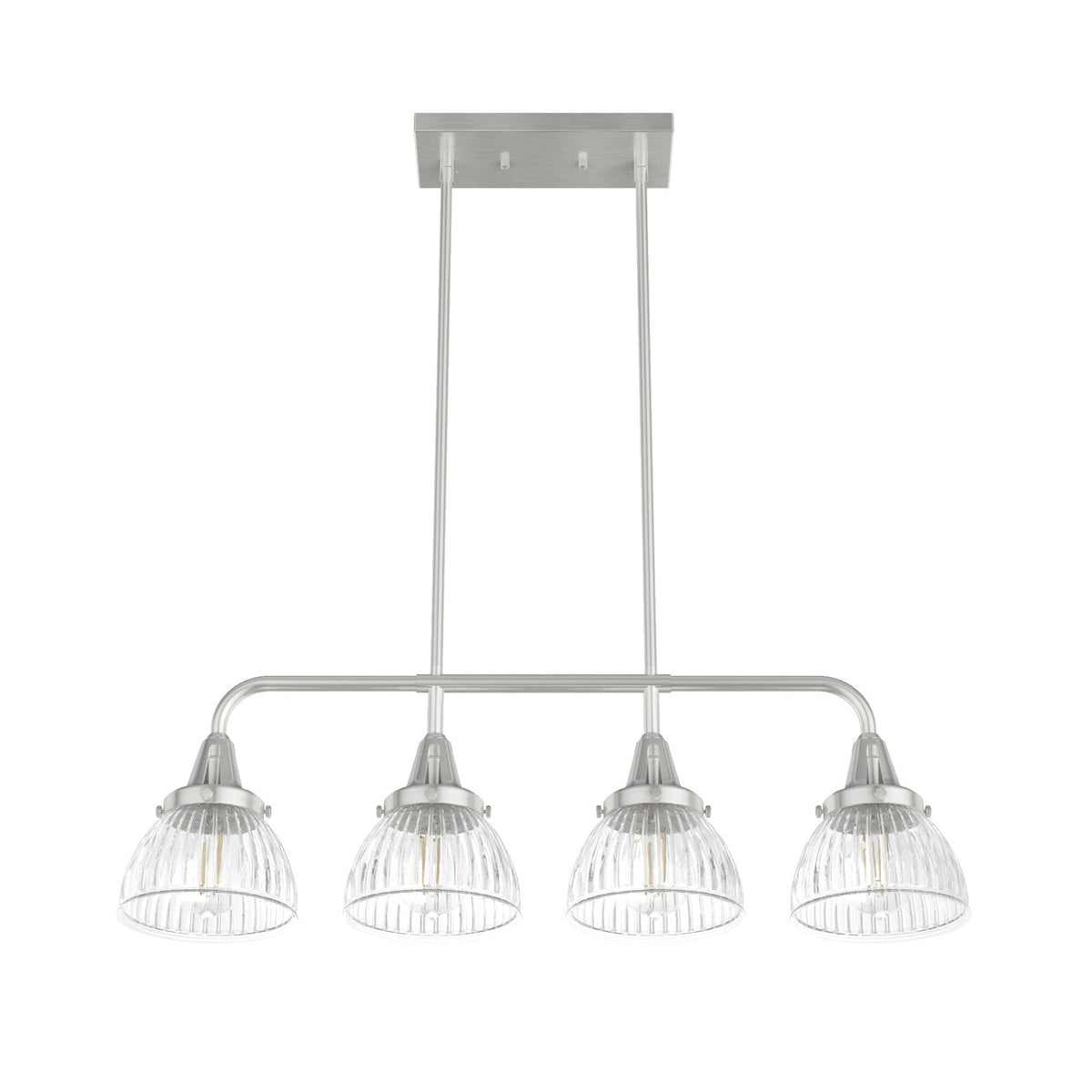 Hunter Cypress Grove 4-Light Brushed Nickel Transitional Led Crystal Chandelier