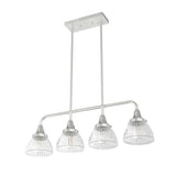 Hunter Cypress Grove 4-Light Brushed Nickel Transitional Led Crystal Chandelier