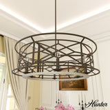Hunter Langwood 6-Light Matte Copper Transitional Led Bare Bulb Chandelier