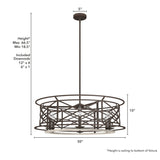 Hunter Langwood 6-Light Matte Copper Transitional Led Bare Bulb Chandelier