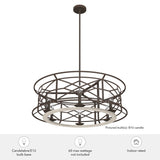 Hunter Langwood 6-Light Matte Copper Transitional Led Bare Bulb Chandelier