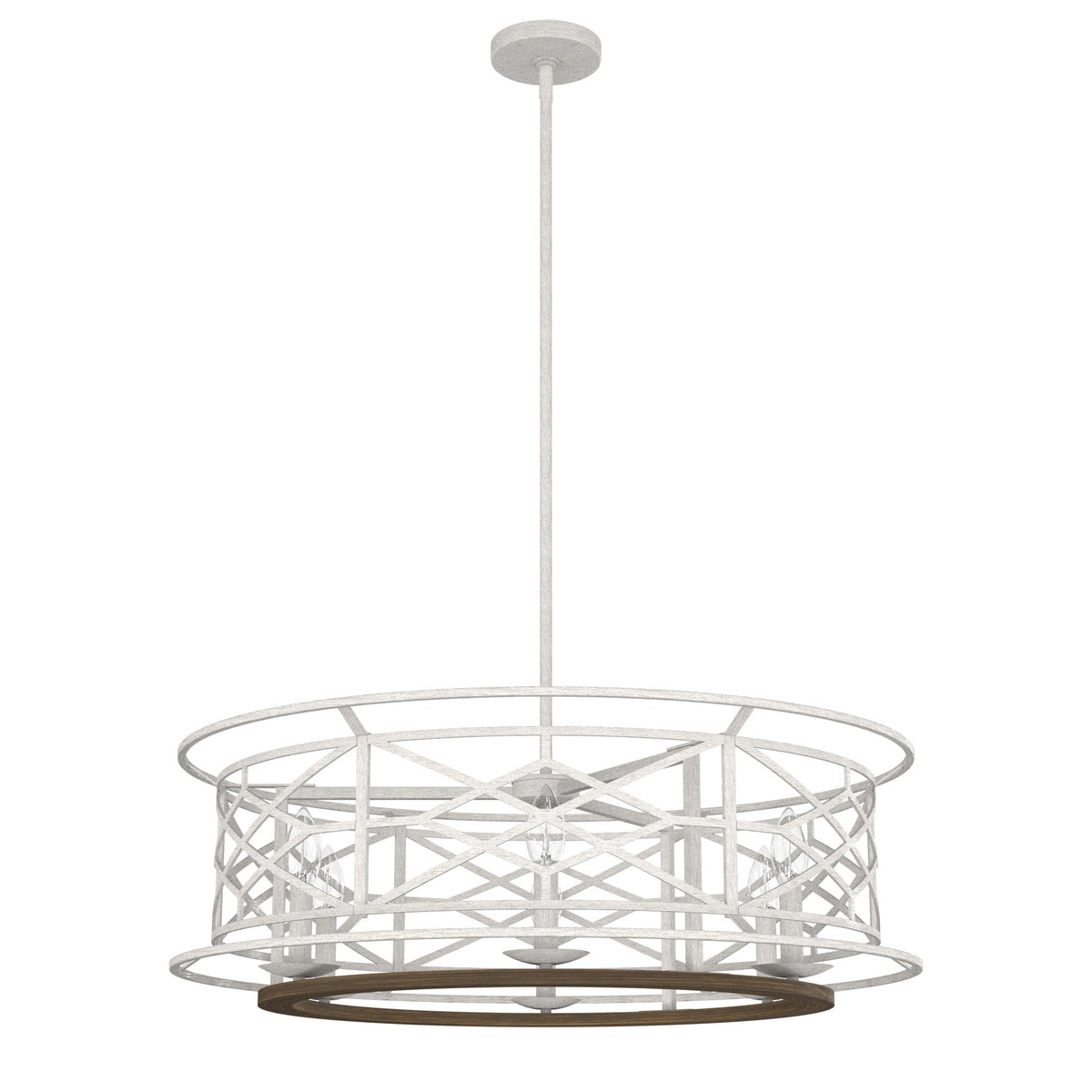Hunter Langwood 6-Light Matte White Transitional Led Bare Bulb Chandelier