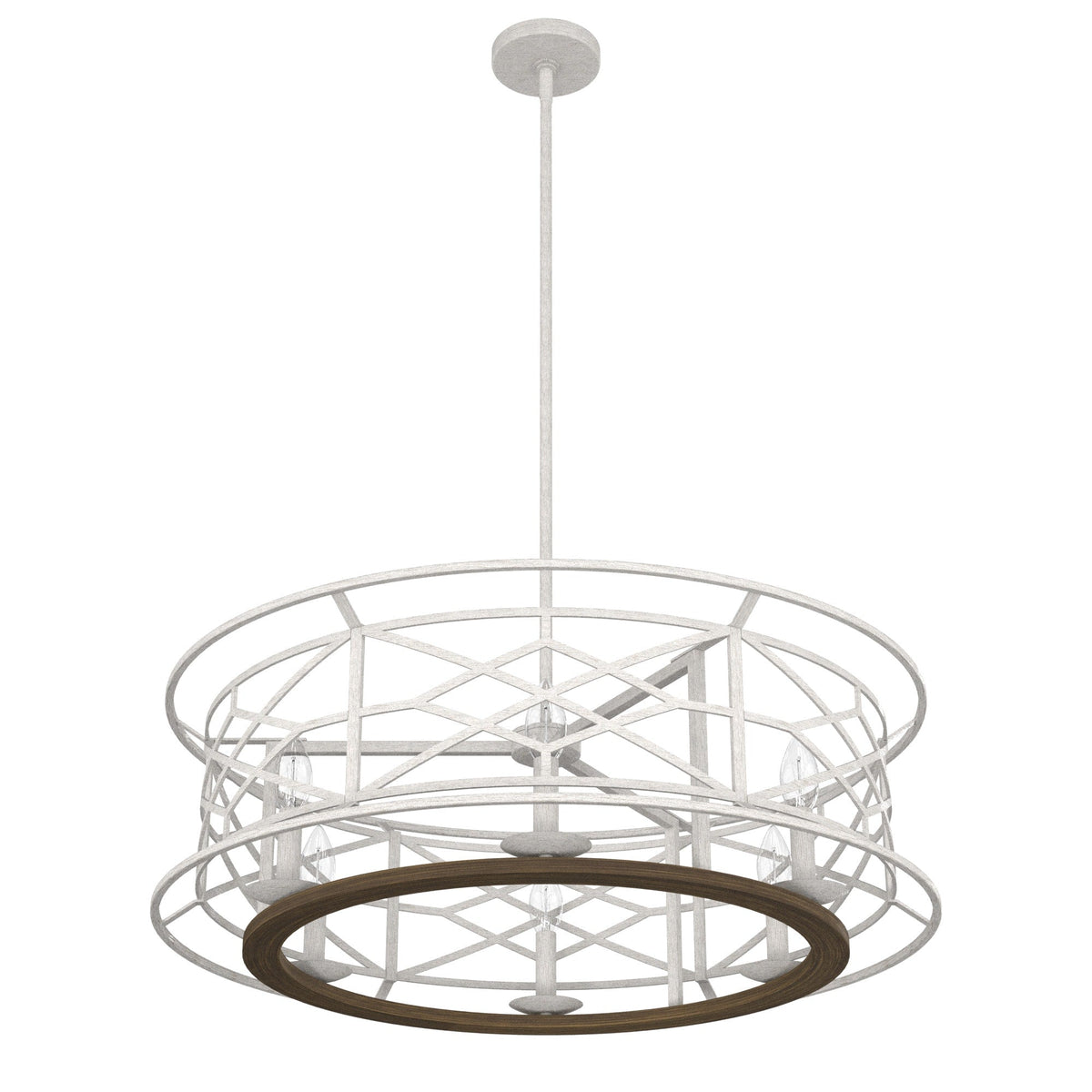 Hunter Langwood 6-Light Matte White Transitional Led Bare Bulb Chandelier