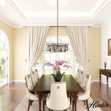Hunter Langwood 4-Light Matte Copper Transitional Led Bare Bulb Chandelier