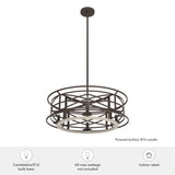 Hunter Langwood 4-Light Matte Copper Transitional Led Bare Bulb Chandelier
