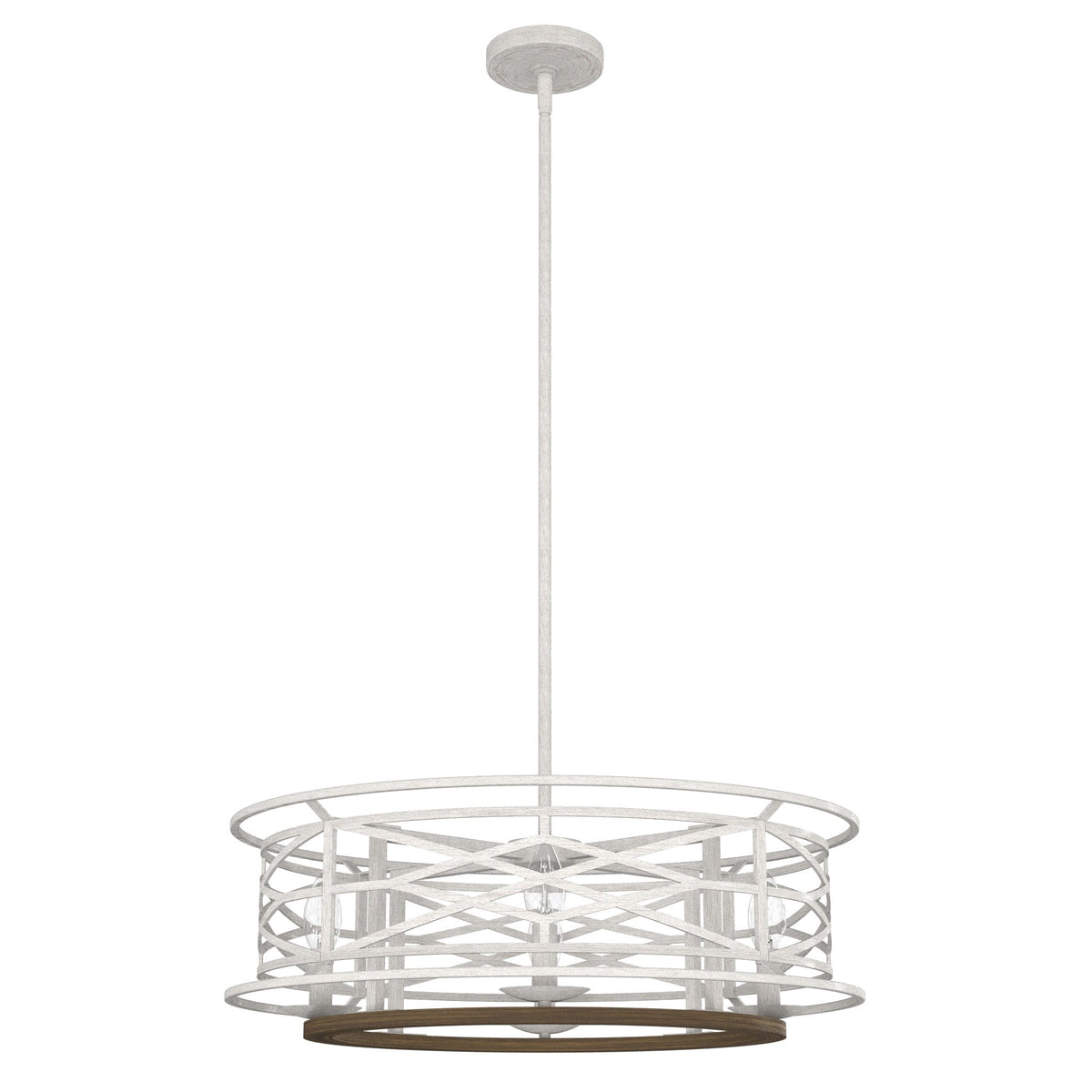 Hunter Langwood 4-Light Matte White Transitional Led Bare Bulb Chandelier