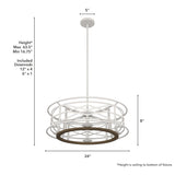 Hunter Langwood 4-Light Matte White Transitional Led Bare Bulb Chandelier
