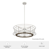 Hunter Langwood 4-Light Matte White Transitional Led Bare Bulb Chandelier