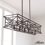 Hunter Langwood 6-Light Matte Copper Transitional Led Bare Bulb Chandelier