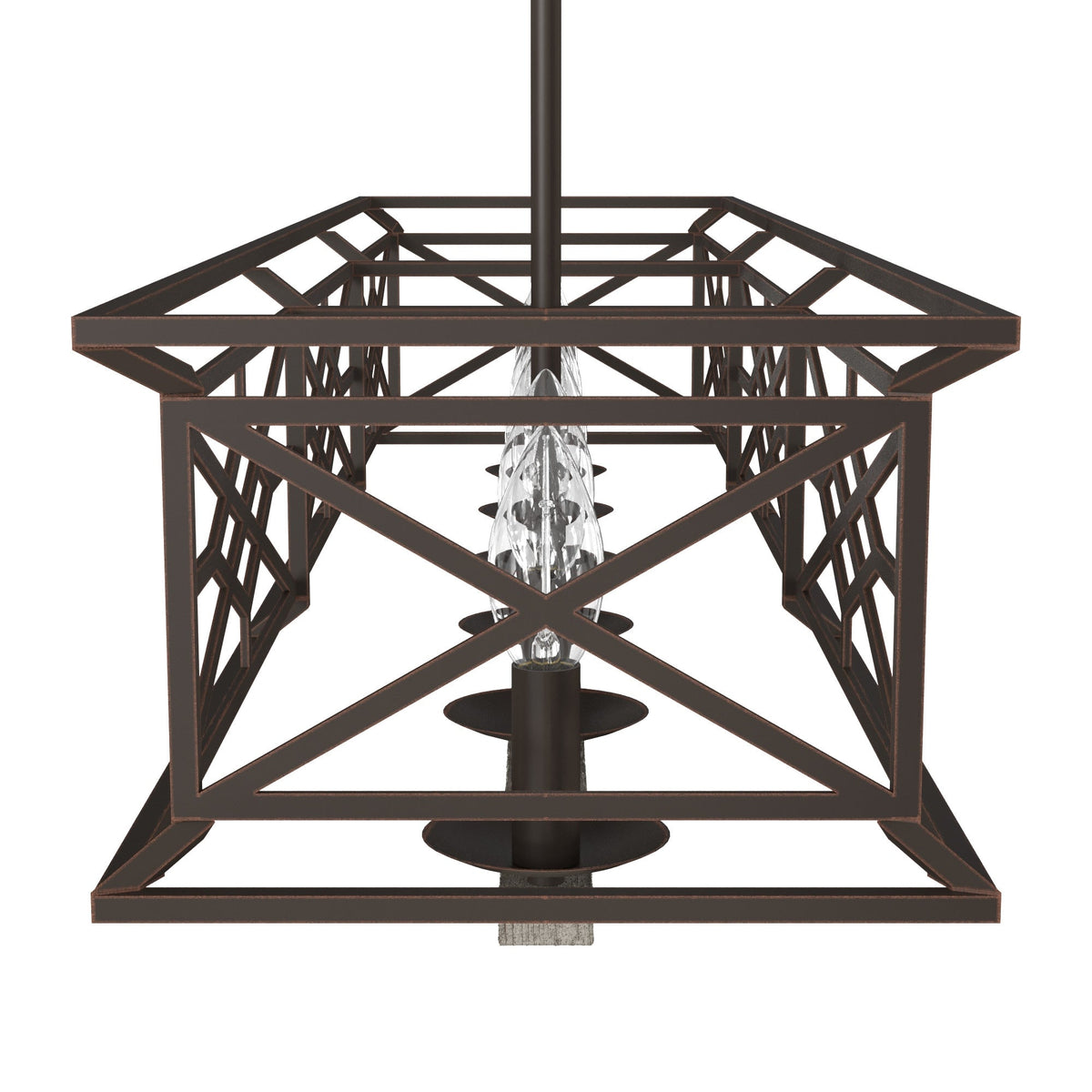 Hunter Langwood 6-Light Matte Copper Transitional Led Bare Bulb Chandelier