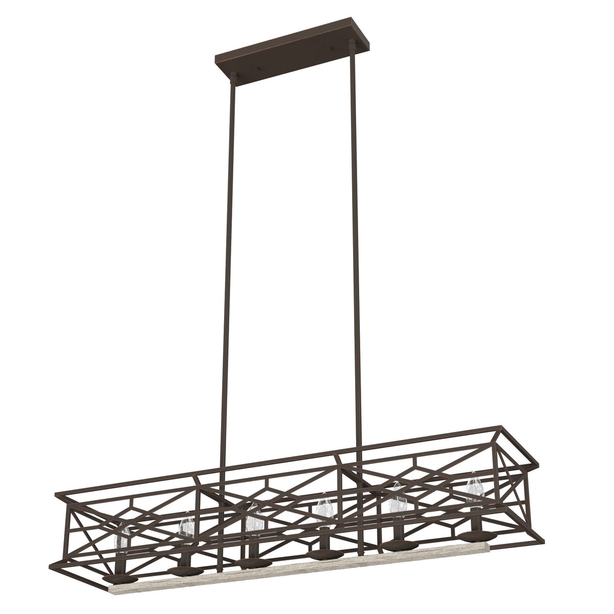 Hunter Langwood 6-Light Matte Copper Transitional Led Bare Bulb Chandelier