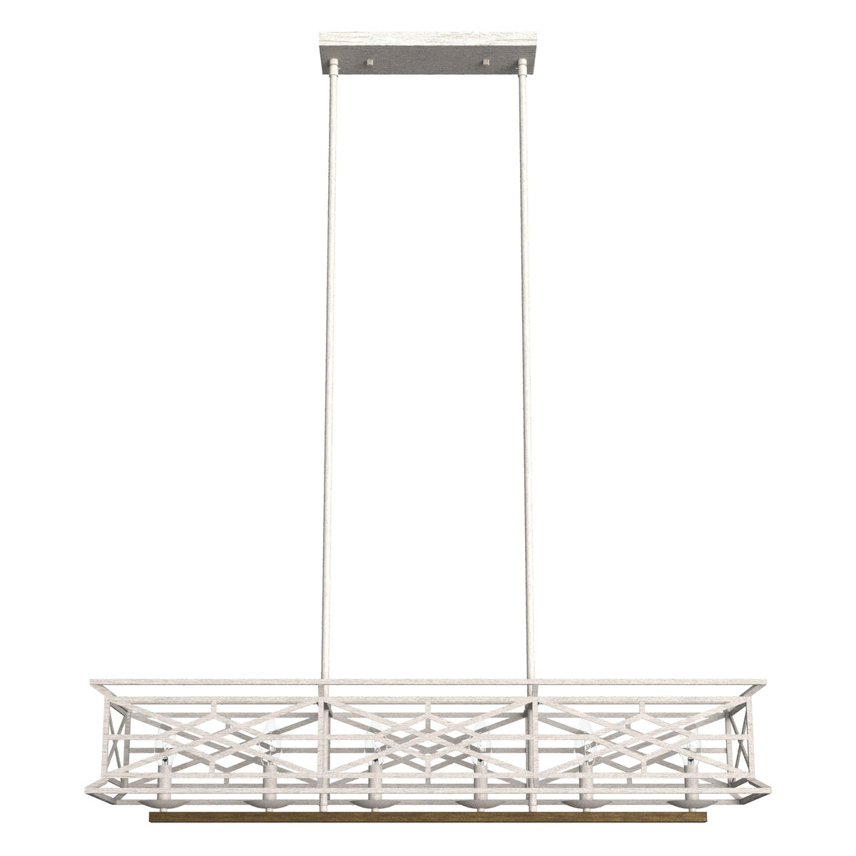 Hunter Langwood 6-Light Matte White Transitional Led Bare Bulb Chandelier
