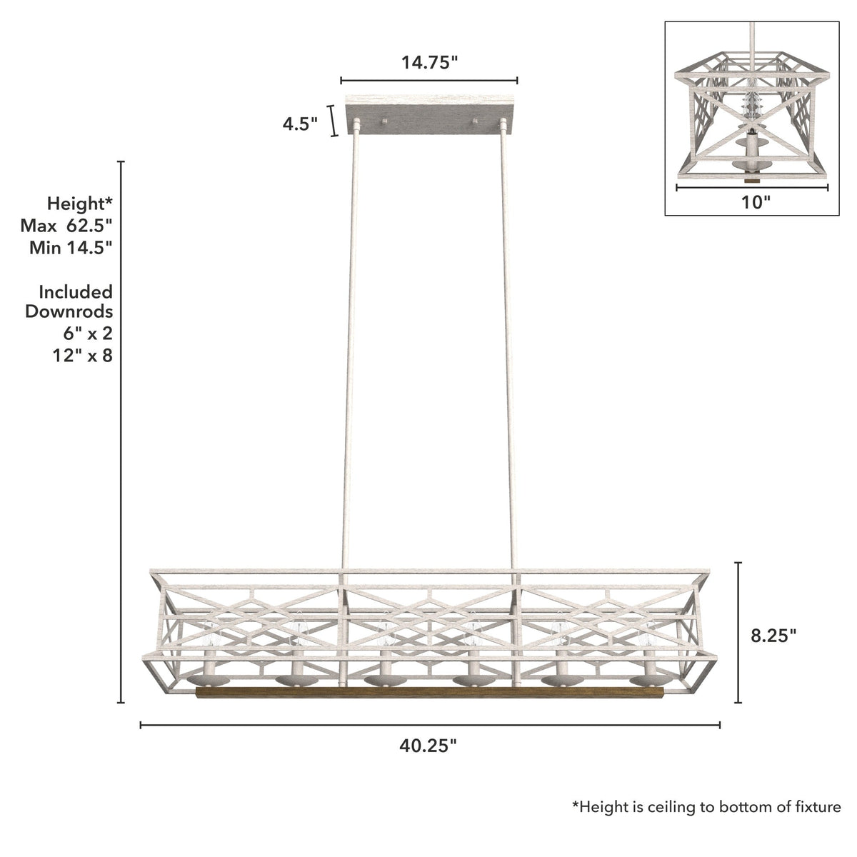Hunter Langwood 6-Light Matte White Transitional Led Bare Bulb Chandelier