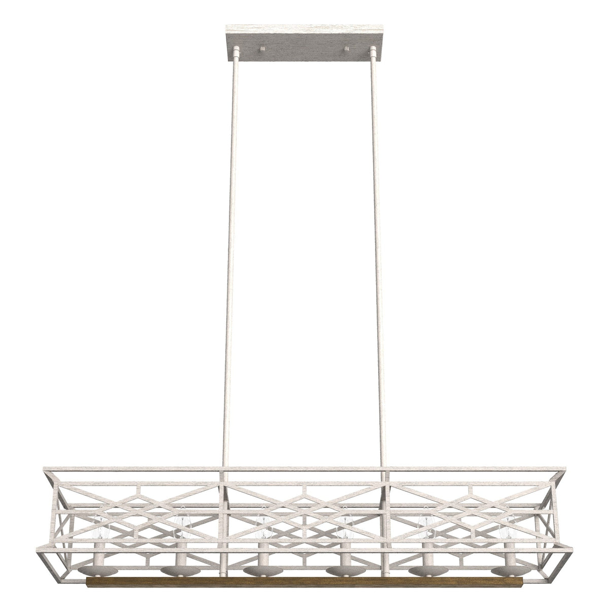 Hunter Langwood 6-Light Matte White Transitional Led Bare Bulb Chandelier