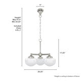 Hunter Saddle Creek 3-Light Brushed Nickel Transitional Led Chandelier