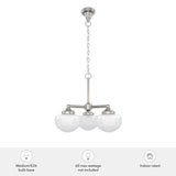 Hunter Saddle Creek 3-Light Brushed Nickel Transitional Led Chandelier