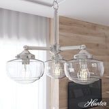 Hunter Saddle Creek 3-Light Brushed Nickel Transitional Led Chandelier