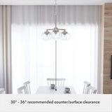 Hunter Saddle Creek 3-Light Brushed Nickel Transitional Led Chandelier