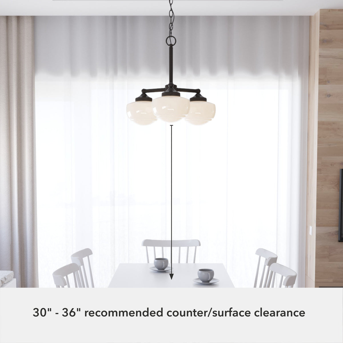 Hunter Saddle Creek 3-Light Satin Bronze Transitional Led Chandelier