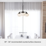 Hunter Saddle Creek 3-Light Satin Bronze Transitional Led Chandelier