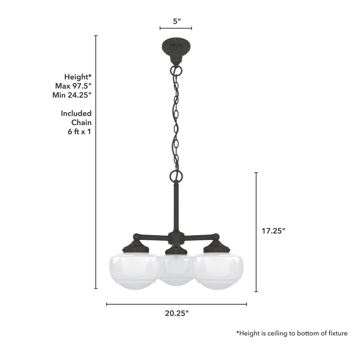 Hunter Saddle Creek 3-Light Satin Bronze Transitional Led Chandelier