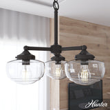 Hunter Saddle Creek 3-Light Satin Bronze Transitional Led Chandelier
