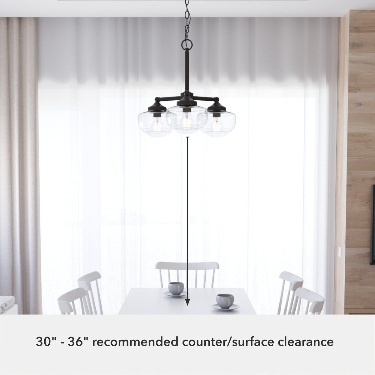 Hunter Saddle Creek 3-Light Satin Bronze Transitional Led Chandelier