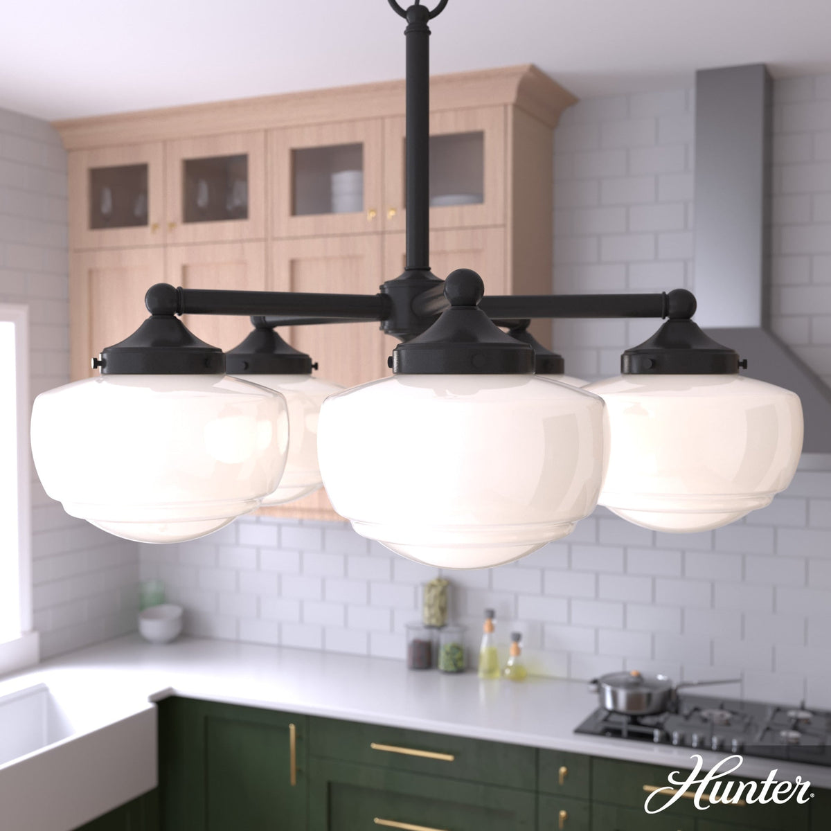 Hunter Saddle Creek 5-Light Satin Bronze Transitional Led Chandelier