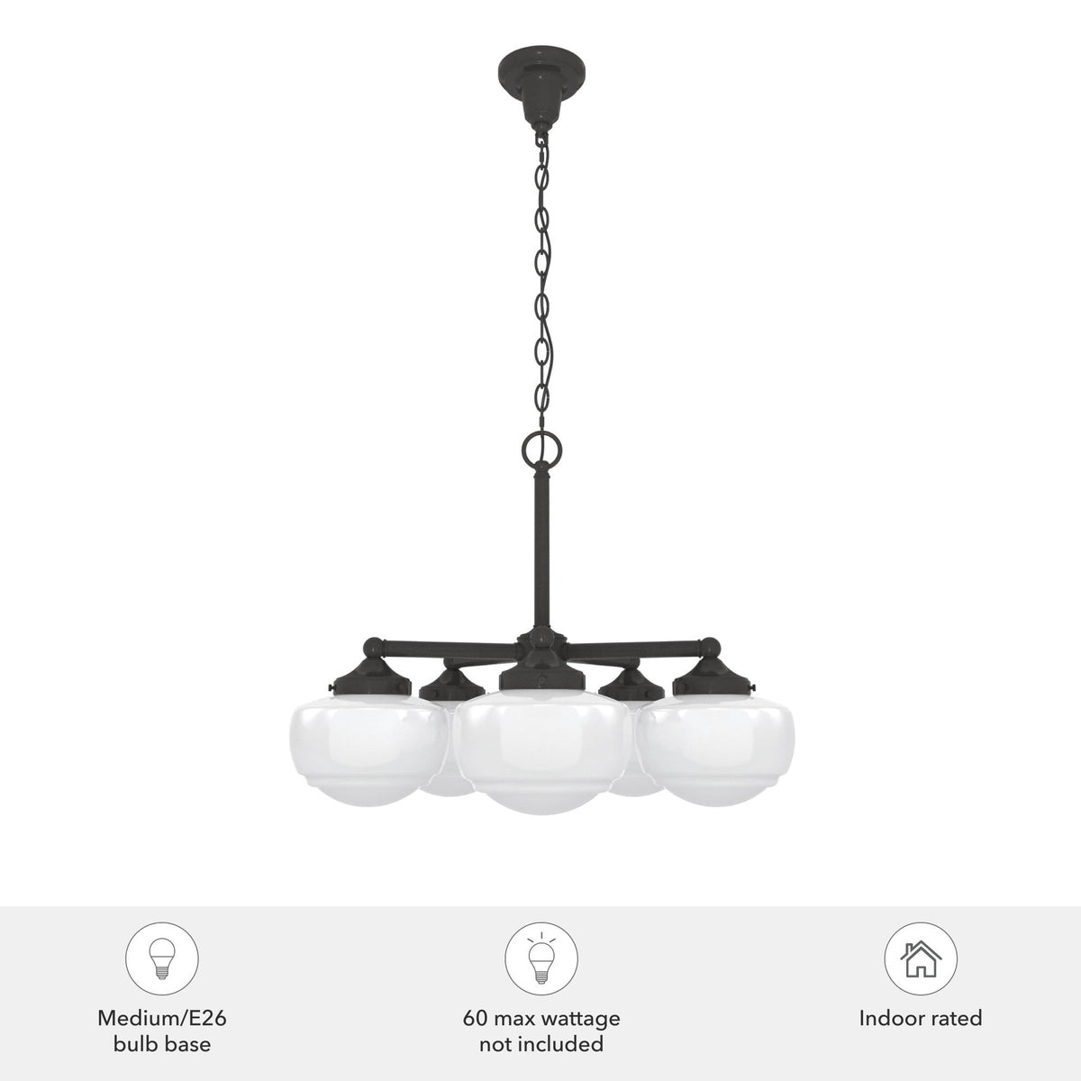 Hunter Saddle Creek 5-Light Satin Bronze Transitional Led Chandelier