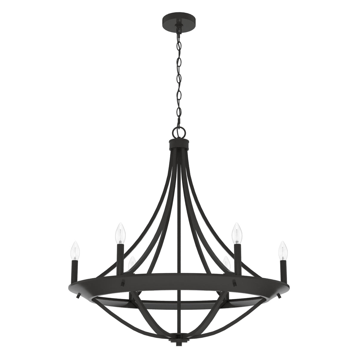 Hunter Perch Point 6-Light Satin Bronze Transitional Led Chandelier